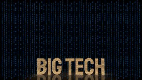 The Gold Big tech on digital Background for Business or technology concept .. Stock Illustration