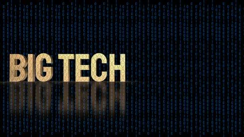 The Gold Big tech on digital Background for Business or technology concept .. Stock Illustration