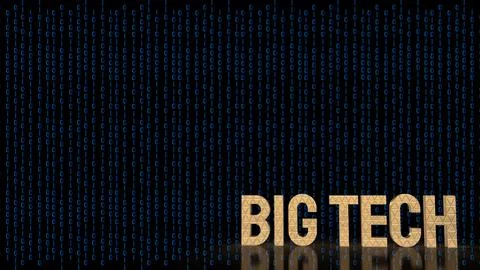 The Gold Big tech on digital Background for Business or technology concept .. Stock Illustration