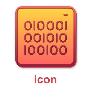 Gold Binary code icon isolated on white background. Vector イラスト素材