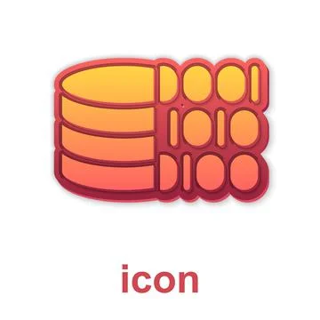 Gold Binary code icon isolated on white background. Vector イラスト素材