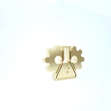 Gold Bioengineering icon isolated on white background. Element of genetics an Stock Illustration