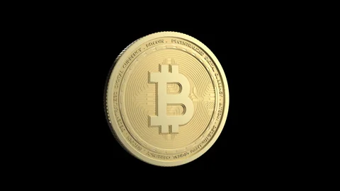Gold Bitcoin 360 Rotate Loop Version Stock Footage 332439494