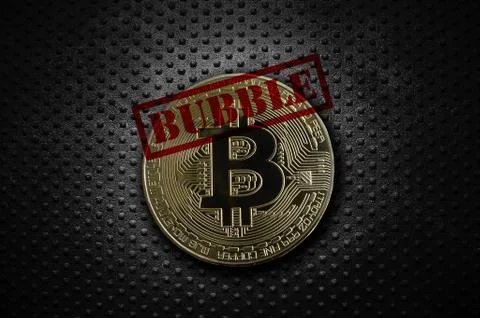 Gold bitcoin bubble Stock-Fotos