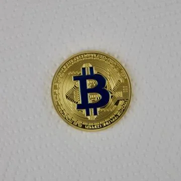 Gold bitcoin coin Stock Photos
