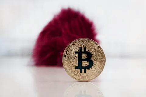 Gold bitcoin coin Stock Photos