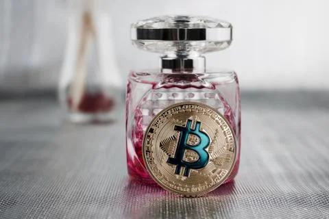 Gold bitcoin coin Stock Photos