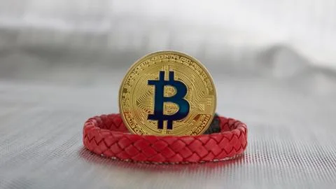 Gold bitcoin coin Stock Photos