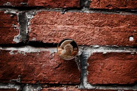 Gold bitcoin coin Stock Photos