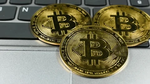 Gold Bitcoin Mining Technology Background Stock Footage 335990815