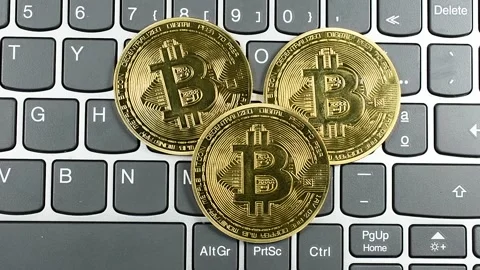 Gold Bitcoin Mining Technology Background Stock Footage 336377365