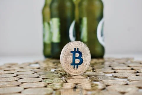 Gold bitcoin party Stock Photos