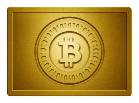Gold Bitcoin Plate Illustrazione stock
