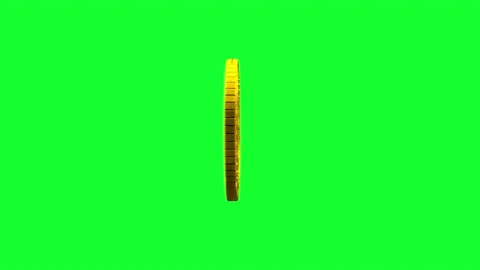 Gold bitcoin rotating chroma key background Stock Footage 236301388