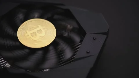 Gold Bitcoin is rotating. Crypto currency, Bitcoin mining concept Stock Footage 150397373