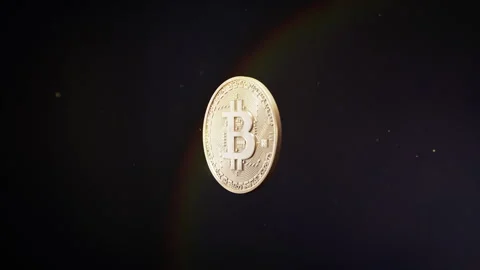 Gold Bitcoin spinning 3D loop animation, BTC crypto. Digital currency blockchain Stock Footage 317778376