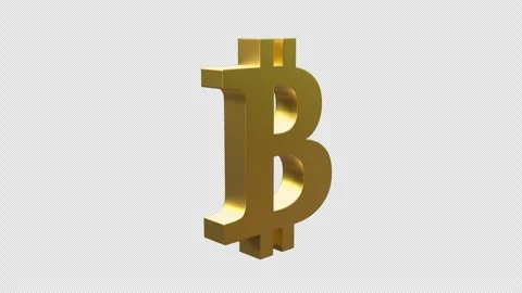 Gold bitcoin symbol loop on transparent background with alpha channel Stock Footage 269049192