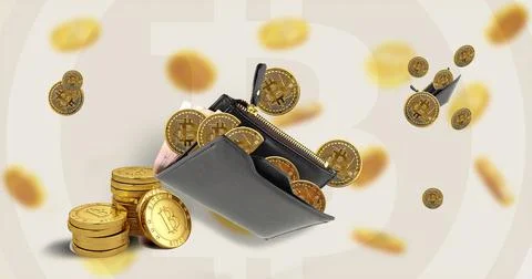 Gold bitcoins Stock Illustration