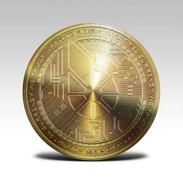 Gold bitshare isolated on white background 3d rendering illustration Stock Illustration