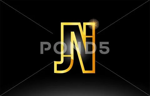 Luxury initial letters jn logo design Royalty Free Vector