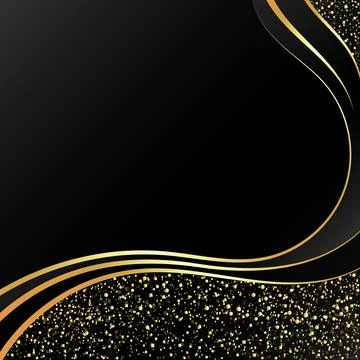 Gold on a black background abstract Stock Illustration