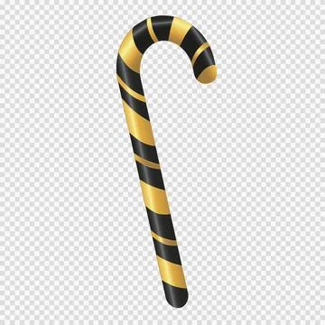 Gold Black Candy Cane Stock Illustration