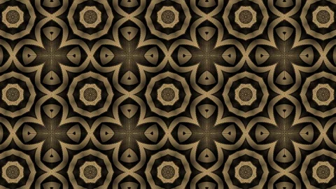 Gold black geometric patterns mandala repeat intricate designs 스톡 동영상 296657101