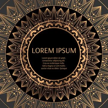 Gold black ornament frame vector Stock Illustration