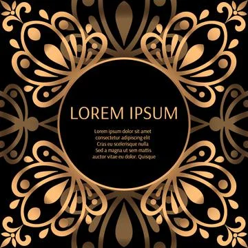 Gold black pattern frame Stock Illustration