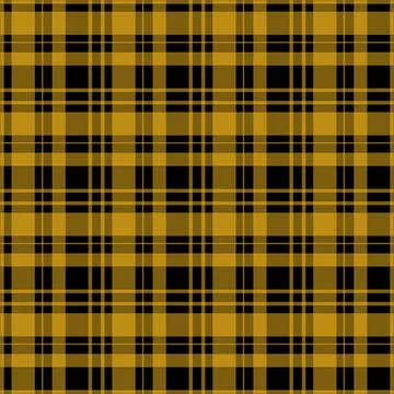 Gold black plaid pattern textile fabric Stock Illustration