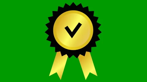 Gold black quality mark 2 green Stock Footage 201546640
