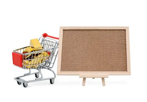 Gold with blank cork board Stock Illustration
