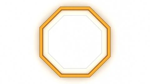 Gold blank frame on white background. 3d rendering Stock Illustration