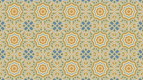Gold &amp; Blue Kaleidoscope Stock Footage 48816853