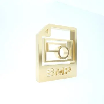 Gold BMP file document. Download bmp button icon isolated on white background Illustrazione stock