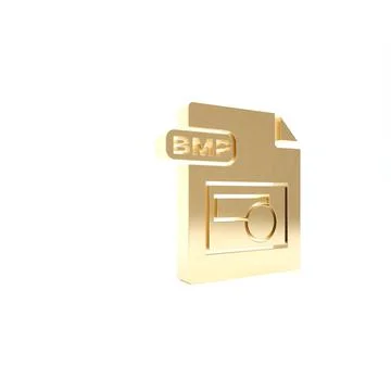 Gold BMP file document. Download bmp button icon isolated on white background 스톡 일러스트
