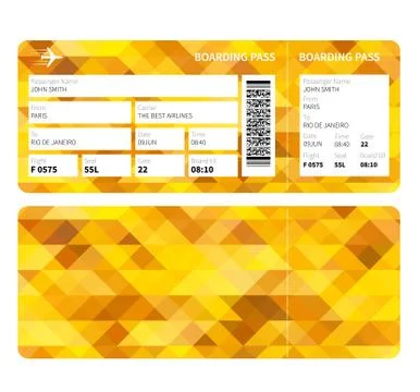Gold boarding pass Stock Illustration