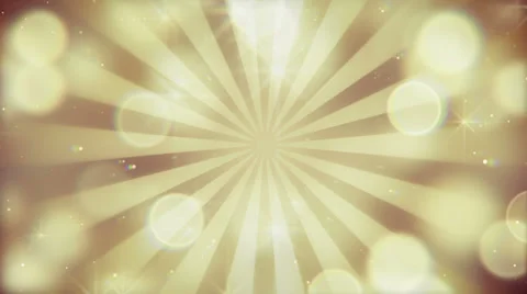 Gold bokeh lights and rays loopable background Stock Footage 34281660