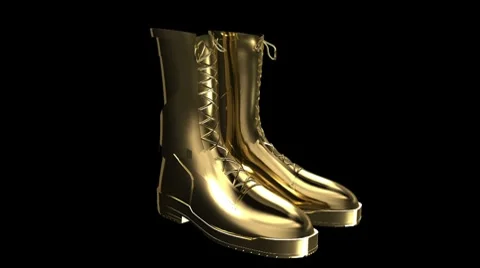 Gold boots Stock Footage 8601405