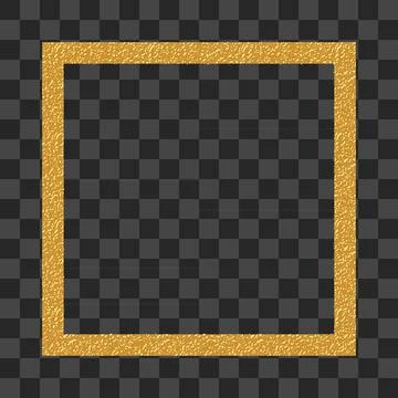 Gold border frame. Abstract hand sketched shapes, design element for your des Illustrazione stock