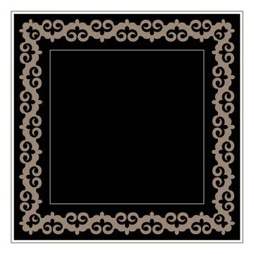 Gold Border frame deco vector label. Simple line art border frame design.  Stock Illustration