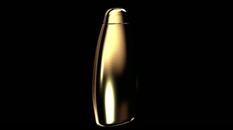 Gold bottle of shampoo Stock-Footage 10899426