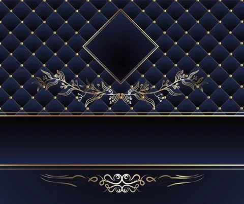 Gold box design. Design patterns. Golden glowing rhombus. For logo, packaging Stock Illustration