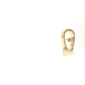 Gold Boxing training paws icon isolated on white background. 3d illustration  Stock-Illustration