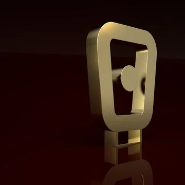 Gold Boxing training paws icon isolated on brown background. Minimalism concept Stock Illustration