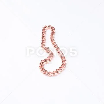 Gold bracelet isolated on white background. Stock Photos