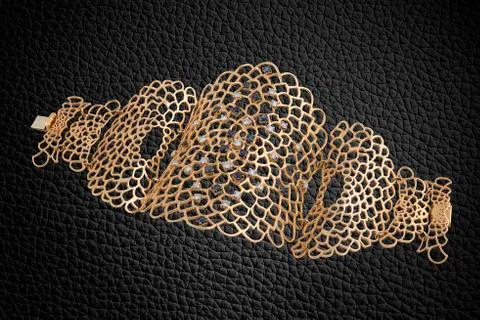 Gold bracelets Stock Photos