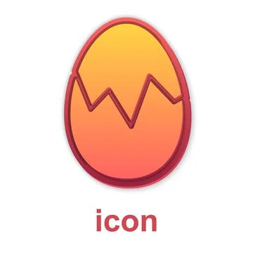 Gold Broken egg icon isolated on white background. Happy Easter. Vector Stock Illustration