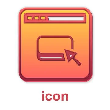 Gold Browser files icon isolated on white background. Vector Stock Illustration