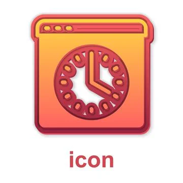 Gold Browser window icon isolated on white background. Vector イラスト素材